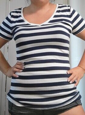 Merona Stripe vneck White And blue Stripes